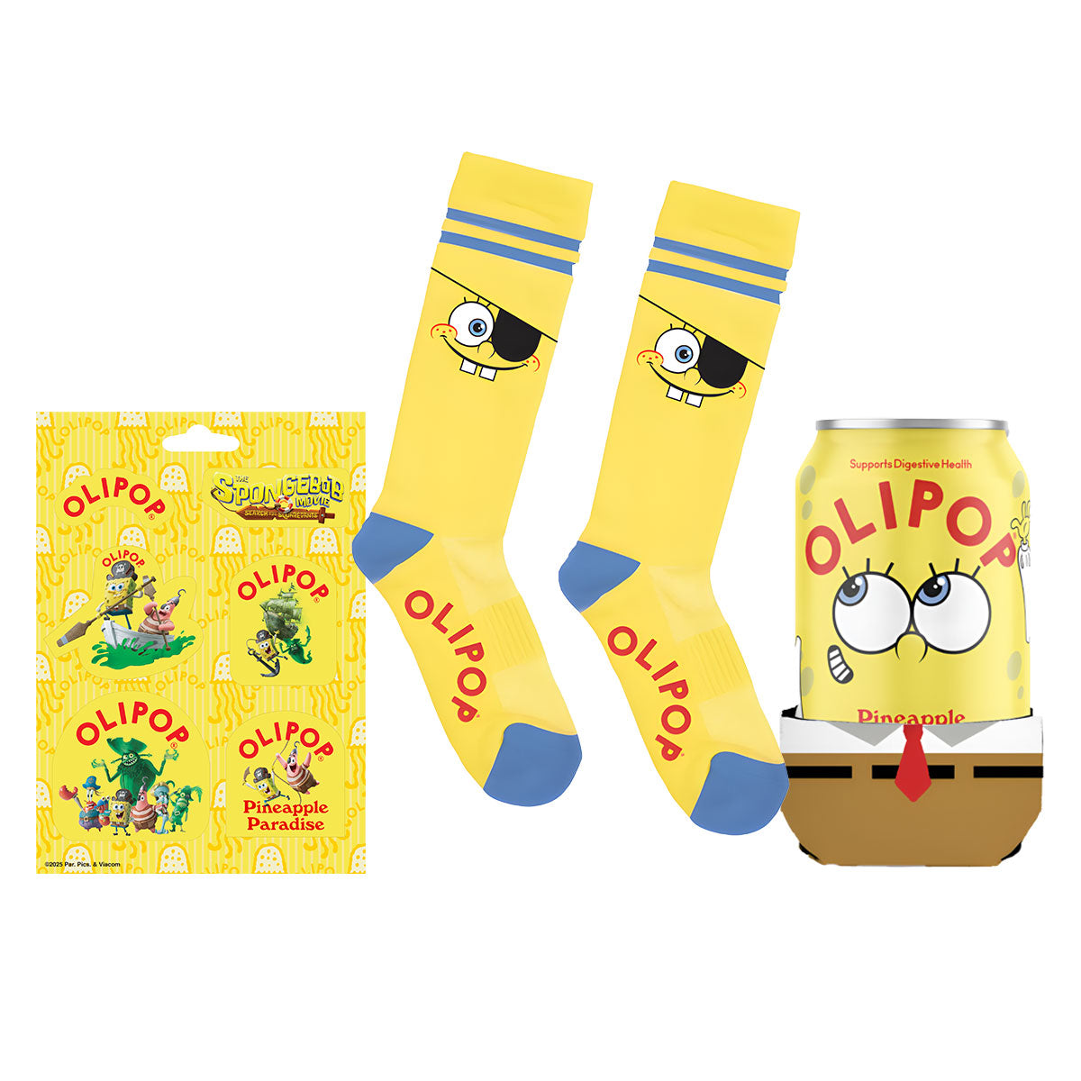 SpongeBob SquarePants Koozie, Socks + Sticker Pack